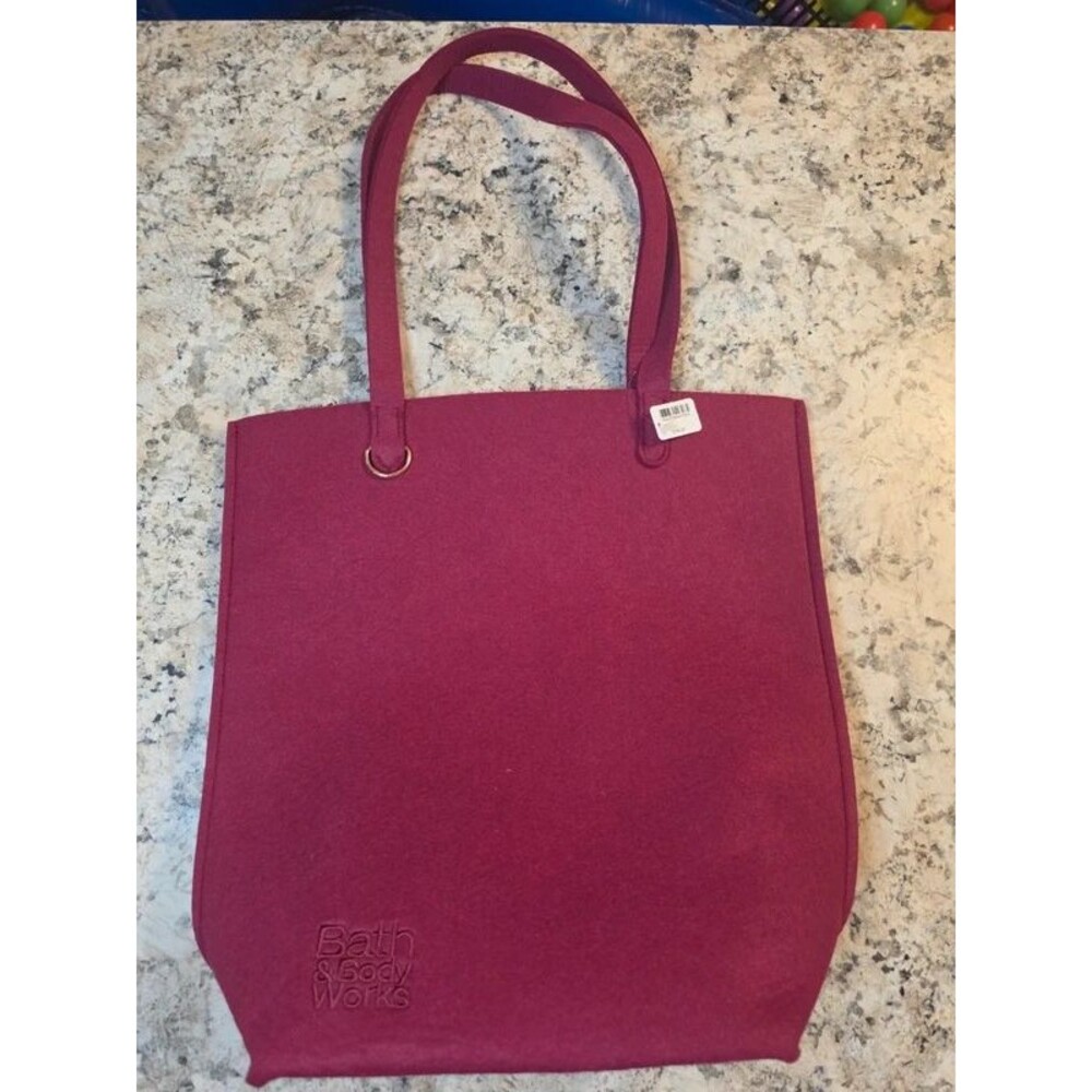 Bath & Body Works NWT Magenta Felt Shoulder Tote Bag